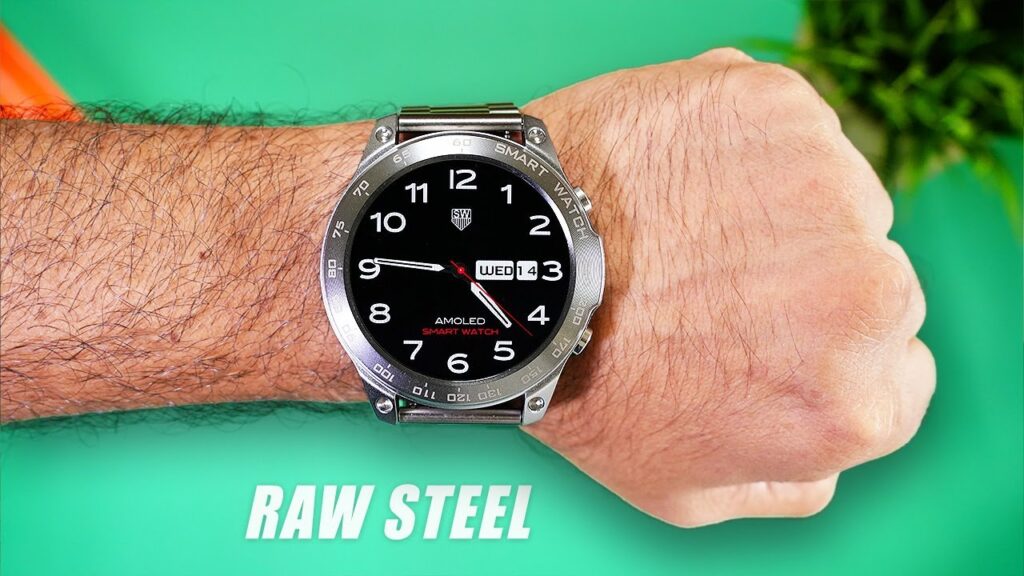 Raw Steel with AMOLED Bluetooth Smartwatch - Fire Boltt Dagger Luxe 🔥